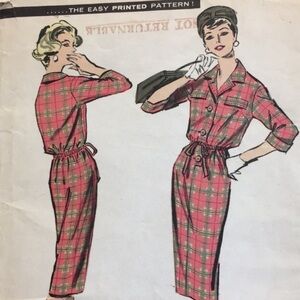 1950s dress sewing pattern, bust 34”, Advance 8936